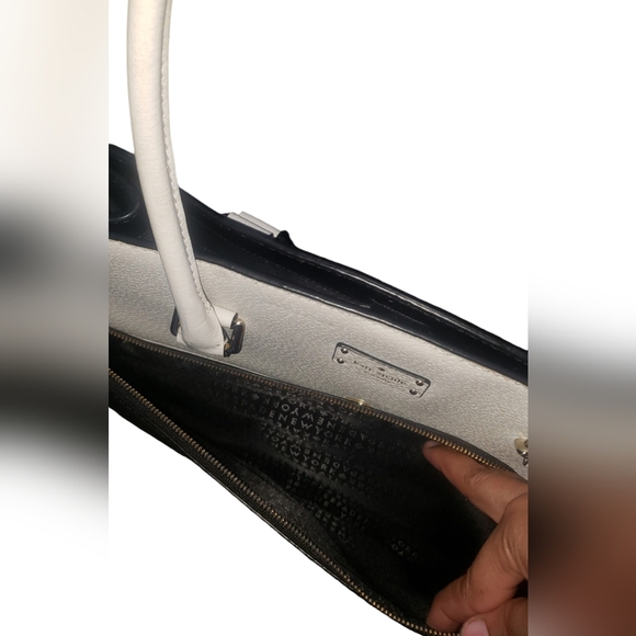 Kate spade new york Grove Street Women's Large Satchel Bag Black/White - Picture 10 of 16